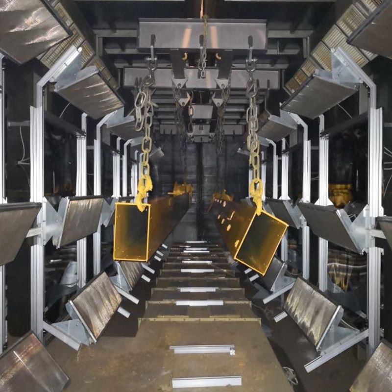 Línea de electroforesis y línea de secado para piezas pequeñas