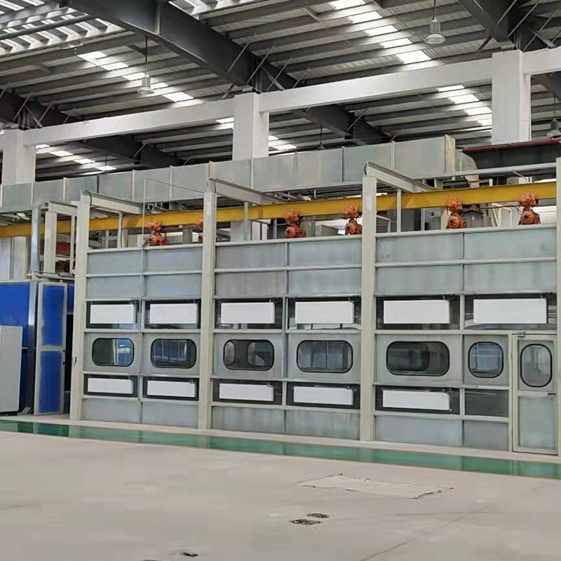 Línea de electroforesis y línea de secado para piezas pequeñas