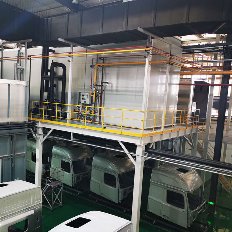 Línea de electroforesis para cabina de camión