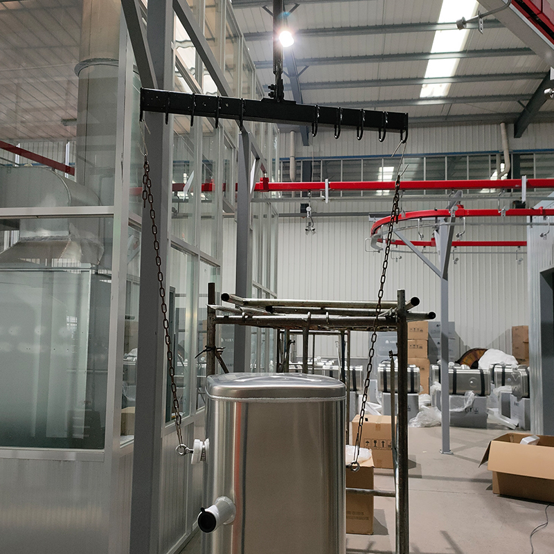 Línea de electroforesis y línea de secado para piezas pequeñas